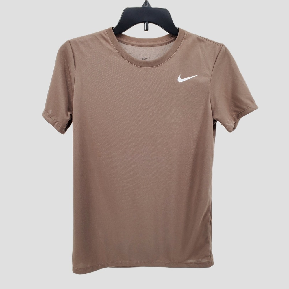 Nike Dri-FIT Training T-Shirt Short Sleeve Athletic Top Light Brown Women XS‎